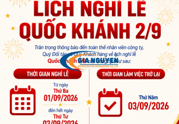 Thông báo: Lịch nghỉ lễ Quốc khánh 2 tháng 9 năm 2026