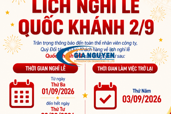 Thông báo: Lịch nghỉ lễ Quốc khánh 2 tháng 9 năm 2026